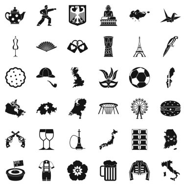 Eşleme Icons set, basit tarzı