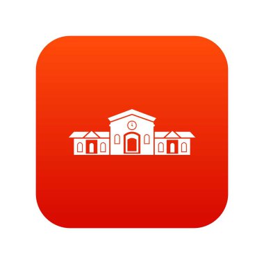 Simge sayısal bina tren istasyonu kırmızı