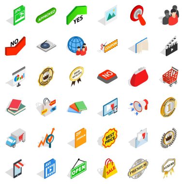 Emtia Icons set, izometrik stili