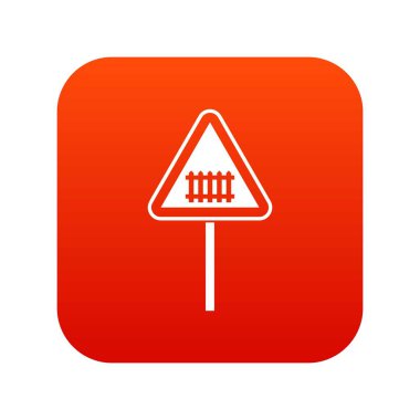 Uyarı yol işareti simgesi dijital kırmızı