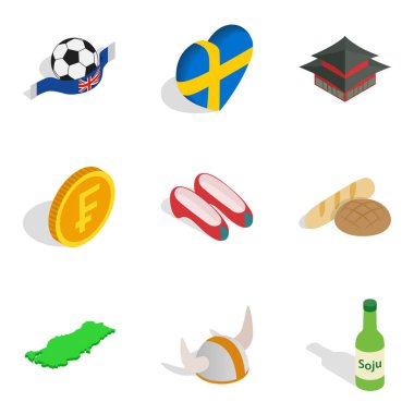 Anavatan Icons set, izometrik stili