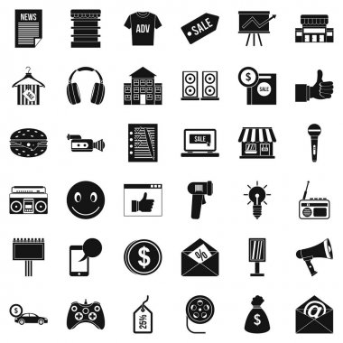 Mağazacılık Icons set, basit tarzı