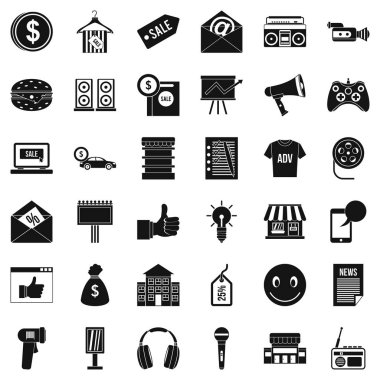 Perakende Icons set, basit tarzı