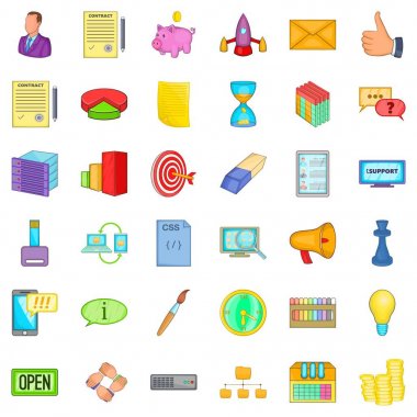 Perakende ticaret simgeler ayarla, tarzı çizgi film