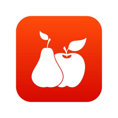 Elma ve armut simgesi dijital kırmızı