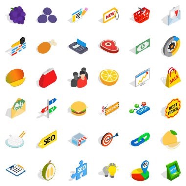 Öneri Icons set, izometrik stili