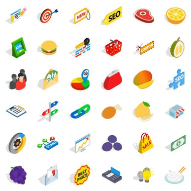 Mali Icons set, izometrik stili