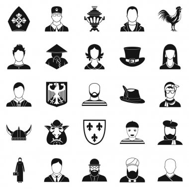 Ulusal Icons set, basit tarzı