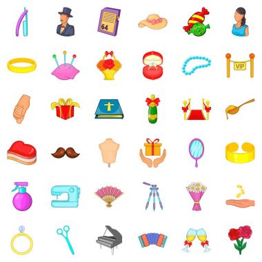 Birlikte Icons set, karikatür tarzı