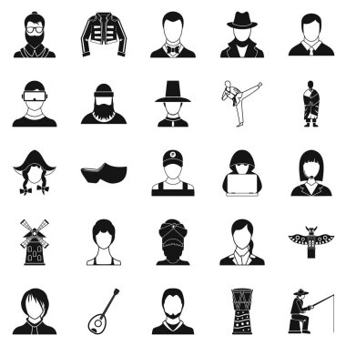 Kasabalı Icons set, basit tarzı
