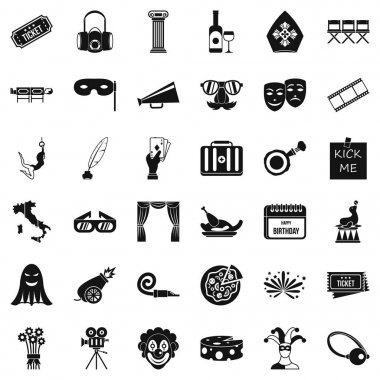 Güzellik Yarışması Icons set, basit tarzı