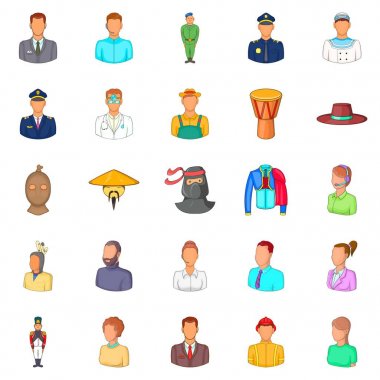 Adam Icons set, karikatür tarzı