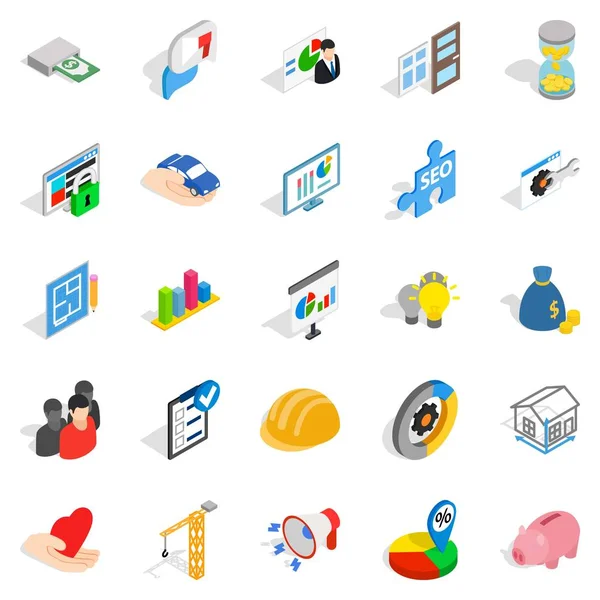 Finans bankacılık Icons set, izometrik stili