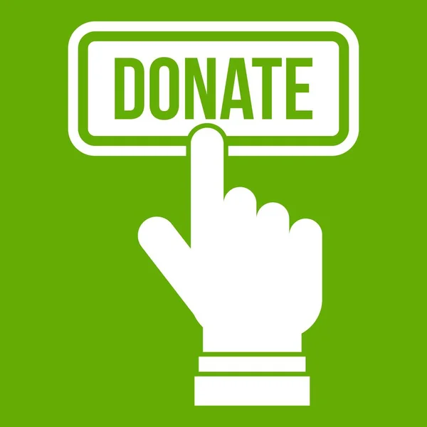 Кнопка для пожертвования иконки зеленый — стоковый вектор