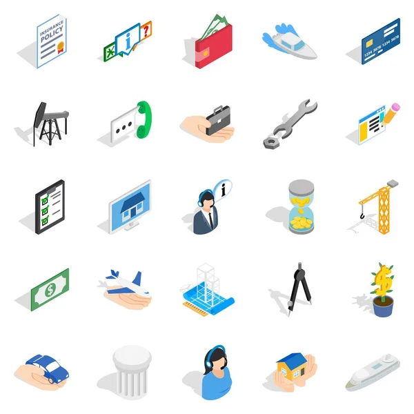 Merchant iconen set, isometrische stijl — Stockvector