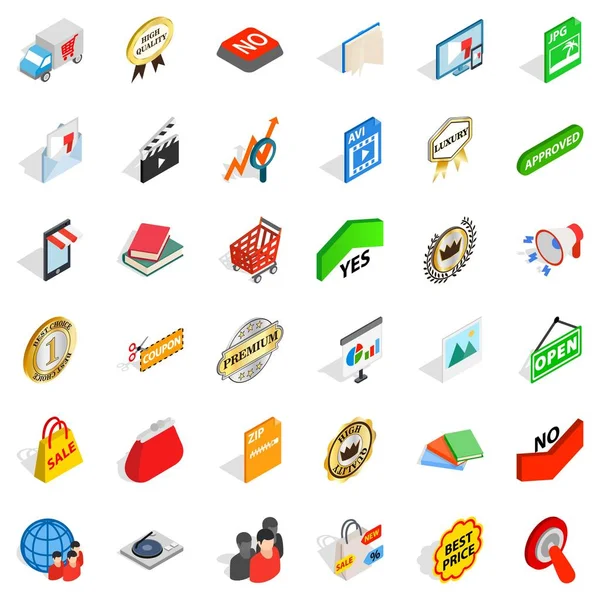 Conjunto de iconos de marca, estilo isométrico — Vector de stock