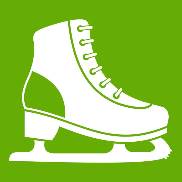아이스 스케이트 아이콘 녹색 — 스톡 벡터