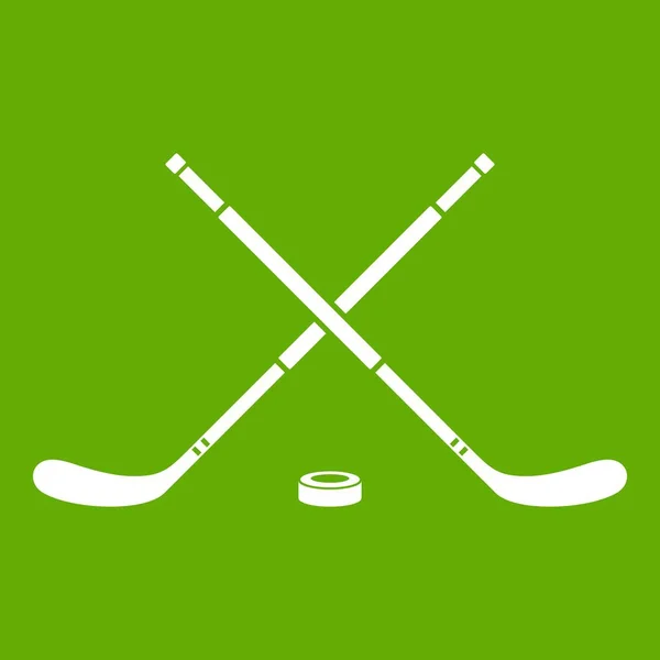 Icono de hockey verde — Vector de stock