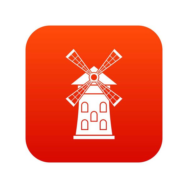 Windmill icon digital red