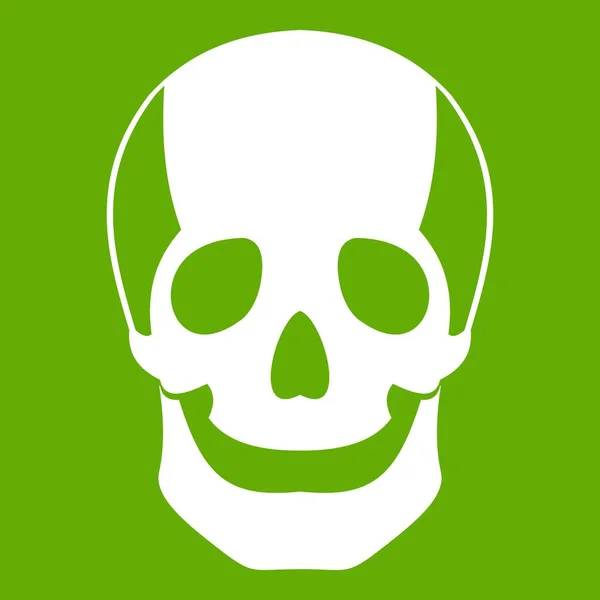 Icono del cráneo verde — Vector de stock