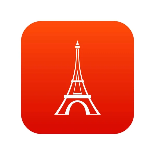 Eiffelturm-Ikone digital rot — Stockvektor