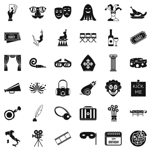Conjunto de iconos de escenario, estilo simple — Vector de stock