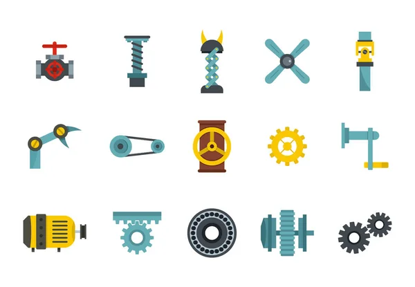 Conjunto de ícones de ferramentas de fábrica, estilo plano — Vetor de Stock