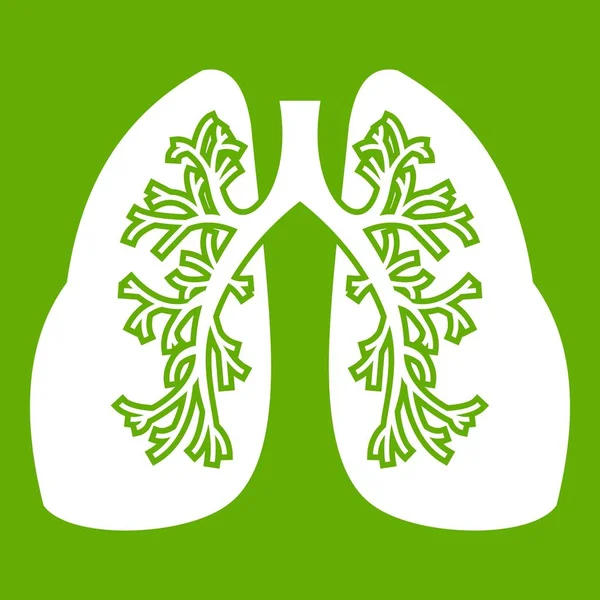 Lungs icon green — Stock Vector