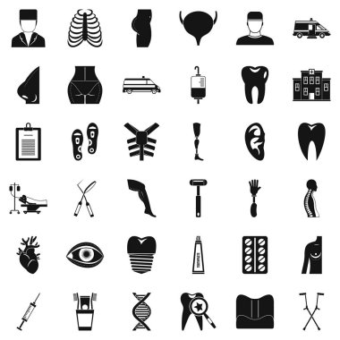 MD bakım Icons set, basit tarzı