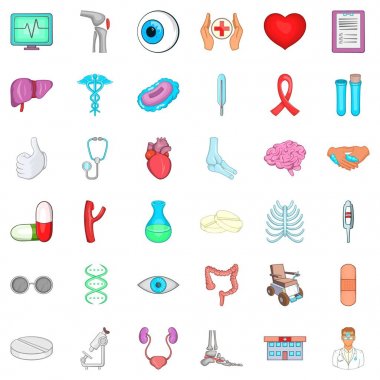 Tıbbi eğitim simgeler kümesi, karikatür tarzı