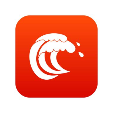 Dalga deniz gelgit simgesi dijital kırmızı