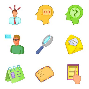 İşgücü anlaşması Icons set, karikatür tarzı