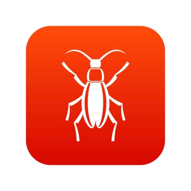 Böceği böcek simgesini dijital kırmızı