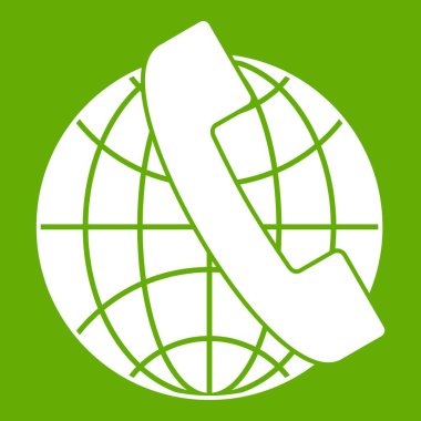 Cep telefonu ve küre simgesi yeşil