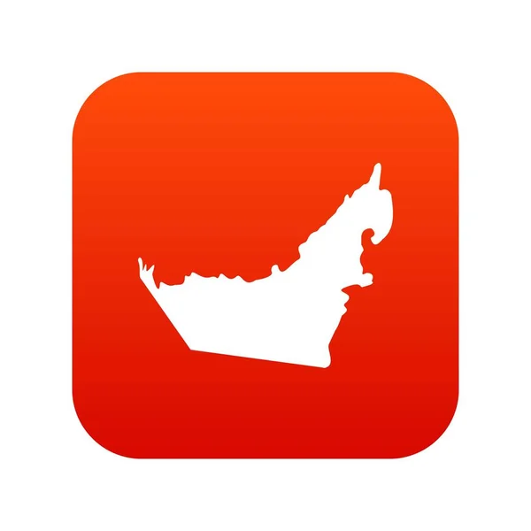 Birleşik Arap Emirlikleri harita simgesini dijital kırmızı — Stok Vektör