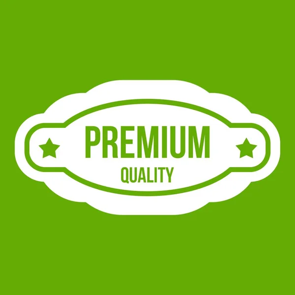 Premium quality label icon green — Stock Vector