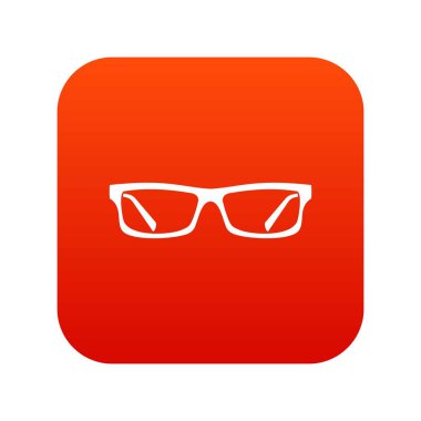 Göz gözlük simgesi dijital kırmızı