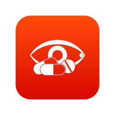 Göz simgesi dijital kırmızı tedavisinde