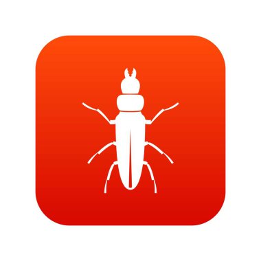 Böceği böcek simgesini dijital kırmızı