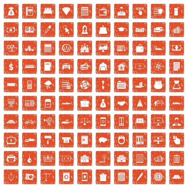 100信用图标设置垃圾橙 — 图库矢量图片