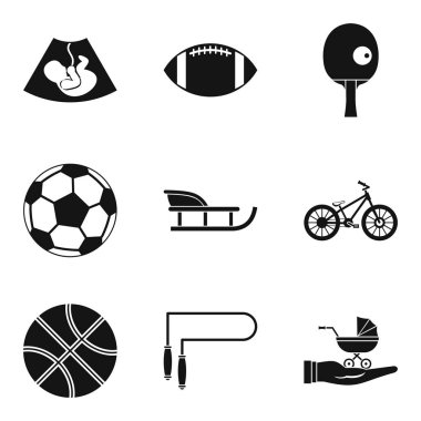 Genç Icons set, basit tarzı