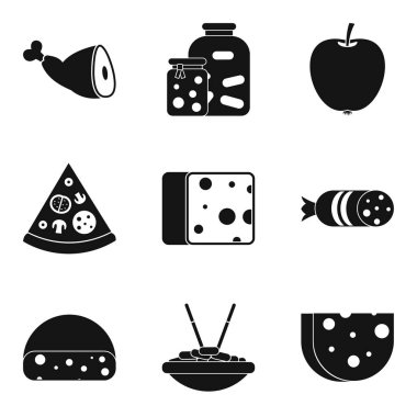 Mutfağı Icons set, basit tarzı