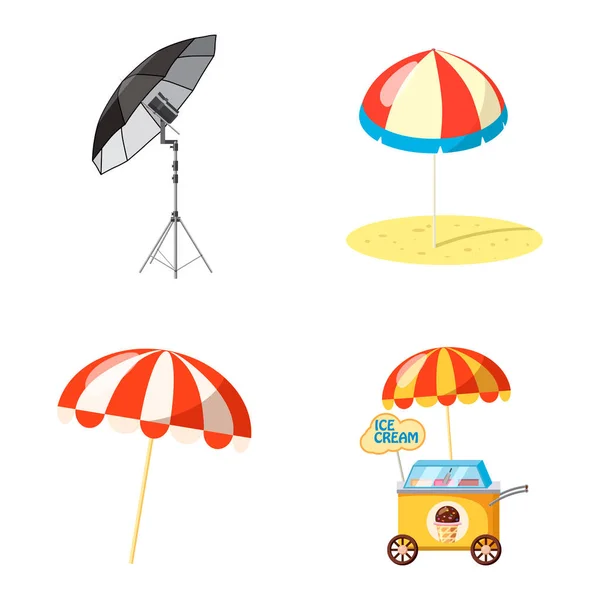 雨伞图标套装, 卡通风格 — 图库矢量图片