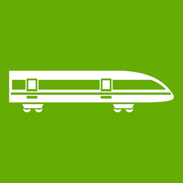 Moderne Hochgeschwindigkeitszug-Ikone grün — Stockvektor