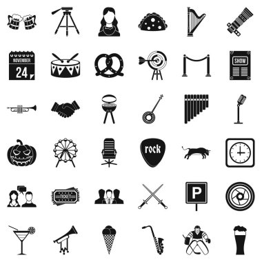 Devam etmeden Icons set, basit tarzı