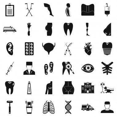 Bakım denetim Icons set, basit tarzı