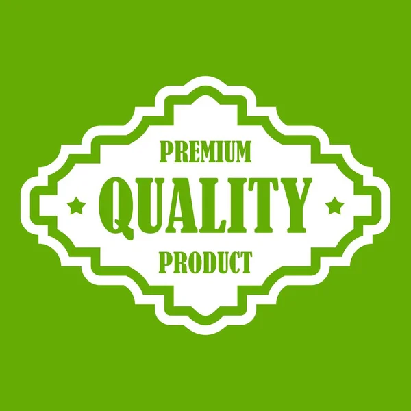 Icône d'étiquette de produit de qualité supérieure vert — Image vectorielle