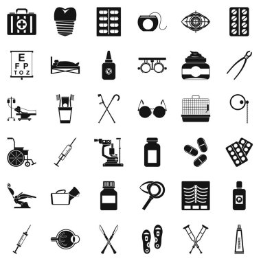 Olumlu Icons set, basit tarzı