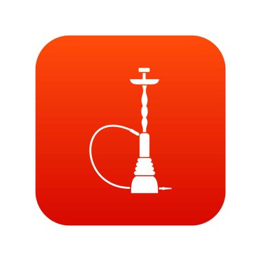 Nargile simgesi dijital kırmızı