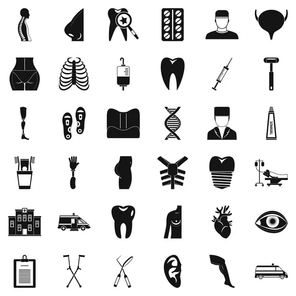 Conjunto de iconos de mantenimiento médico, estilo simple — Archivo Imágenes Vectoriales